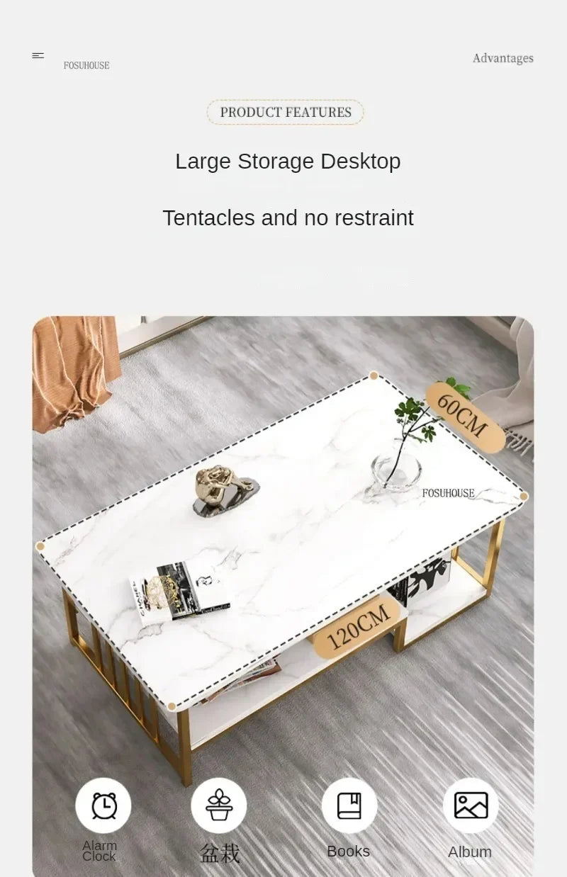 Italian Coffee Table Minimalist Square Nordic Tea  Table Living Room Furniture