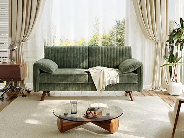 64.5" Loveseat Sofa, Chenille Loveseat, Small Couch for Living Room,  Love Seat