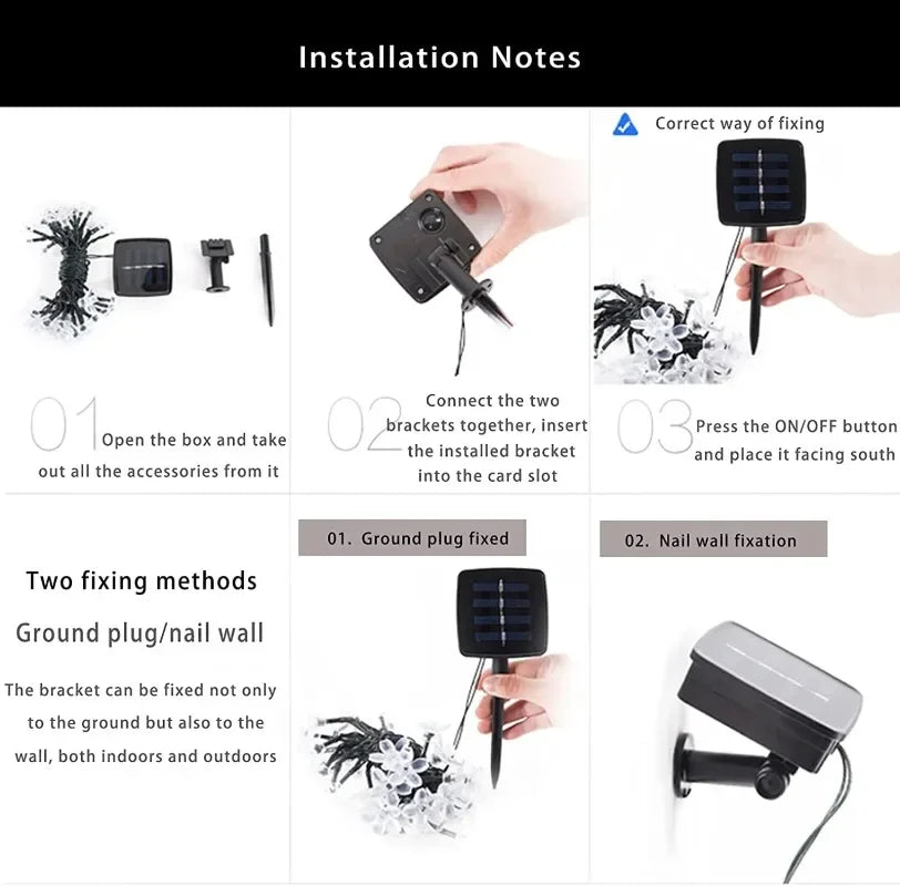 Solar Cherry Garden Blossom Flower Lights
