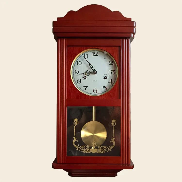 Retro Mechanical Wall Clock Old-fashioned Clockwork Pendulum