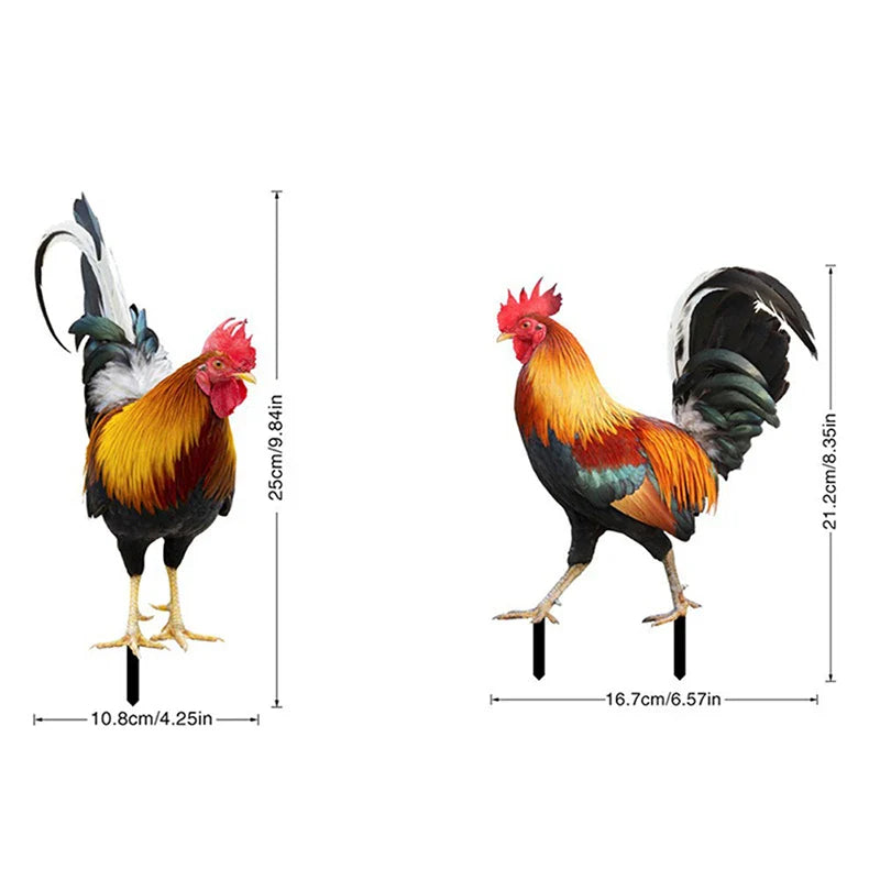 Garden Rooster Statue Chicken Sculpture For Yard Decor Patio