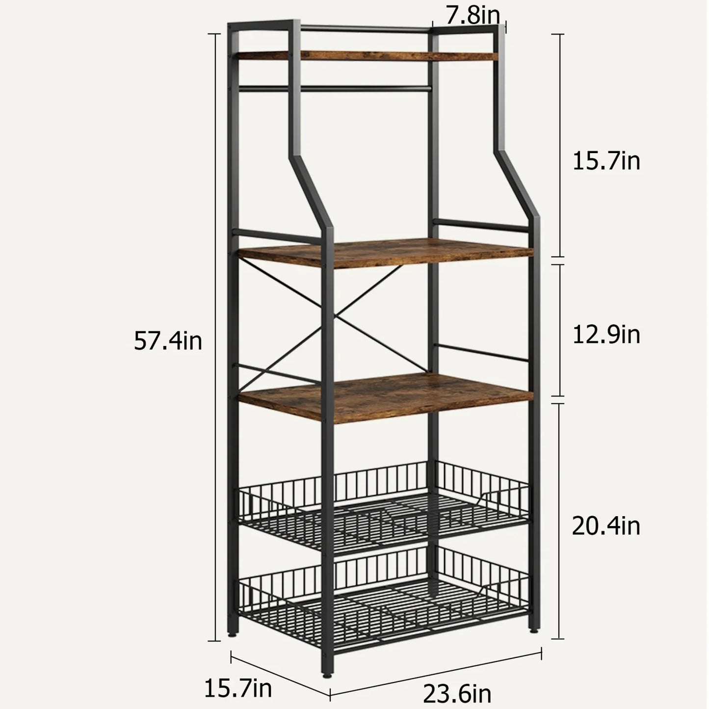 Kitchen Bakers Rack Microwave Oven Stand Coffee Bar Station