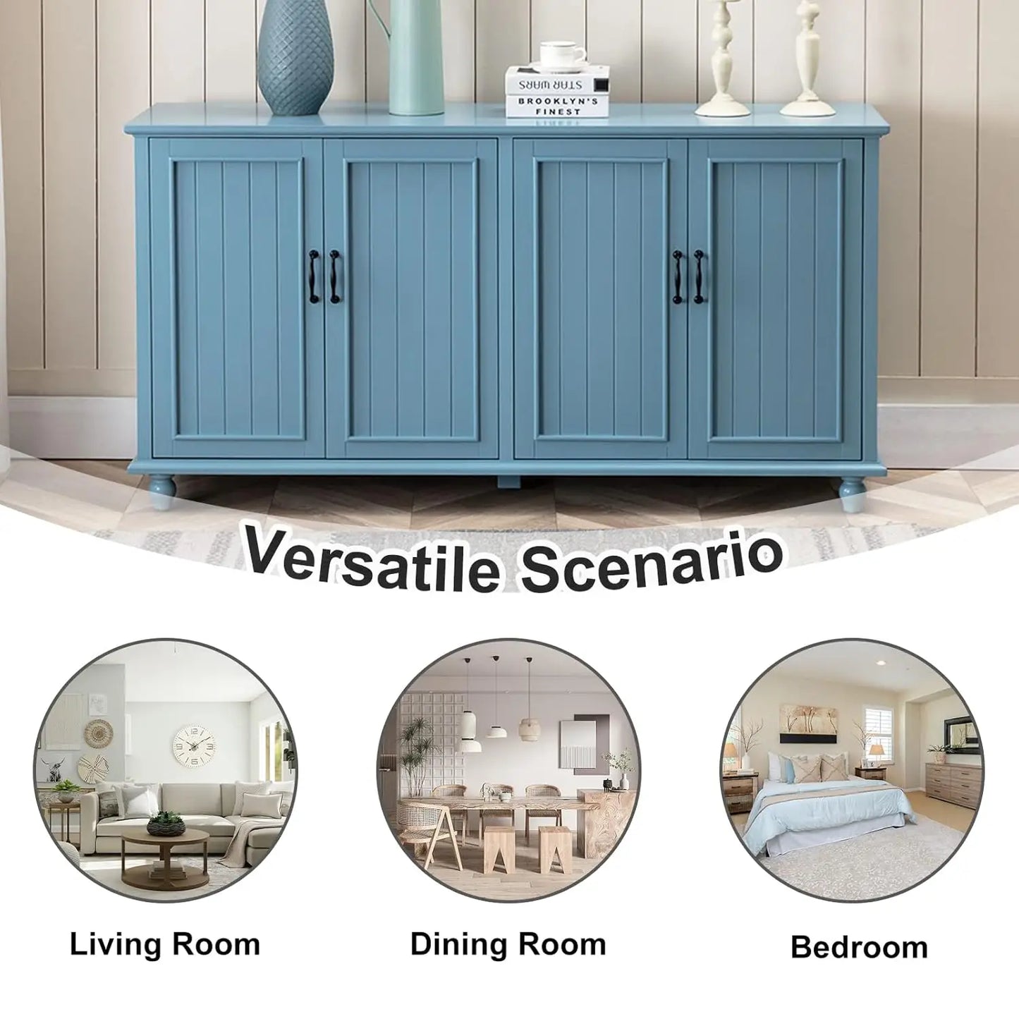 Buffet Cabinet with Storage,  4 Doors,Sideboard Buffet Cabinet for Dinning