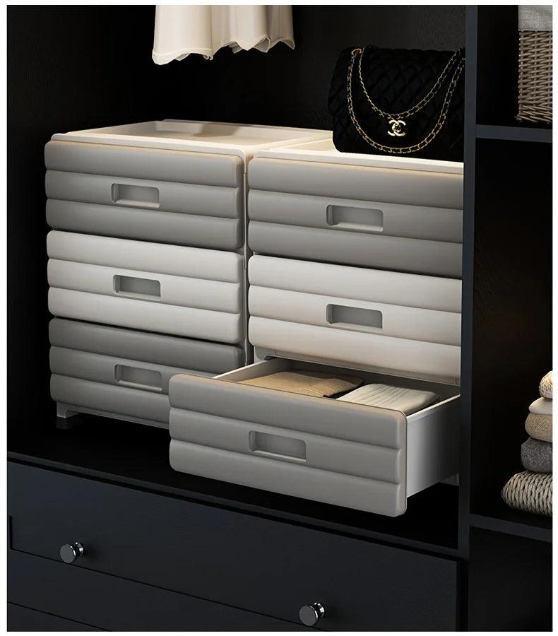 5-Drawer White Storage Cabinet - Sturdy, Smooth Sliding for Closet, Office, Bedroom Organization.