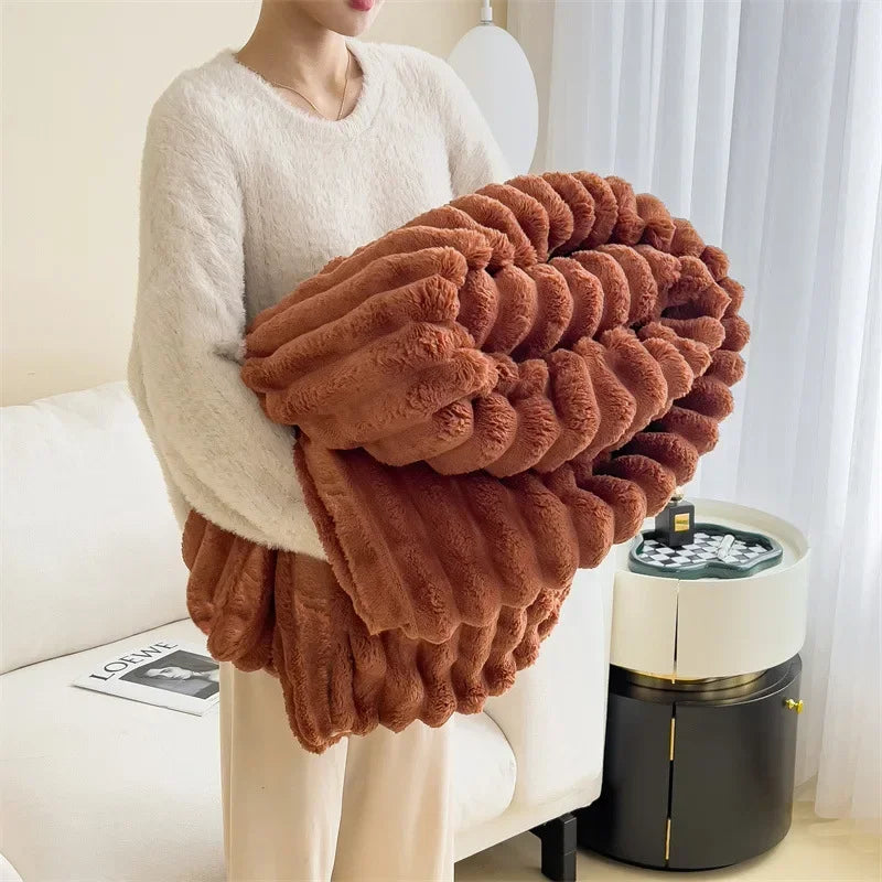Ultra Soft Faux Rabbit Fur Throw
