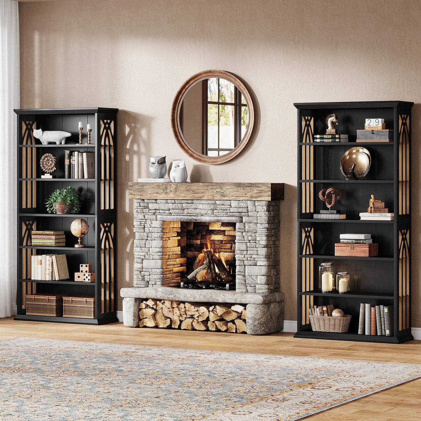 Tribesigns 6-Tier Bookshelf, 75-Inch Tall Bookcase,  Freestanding Display Shelves,