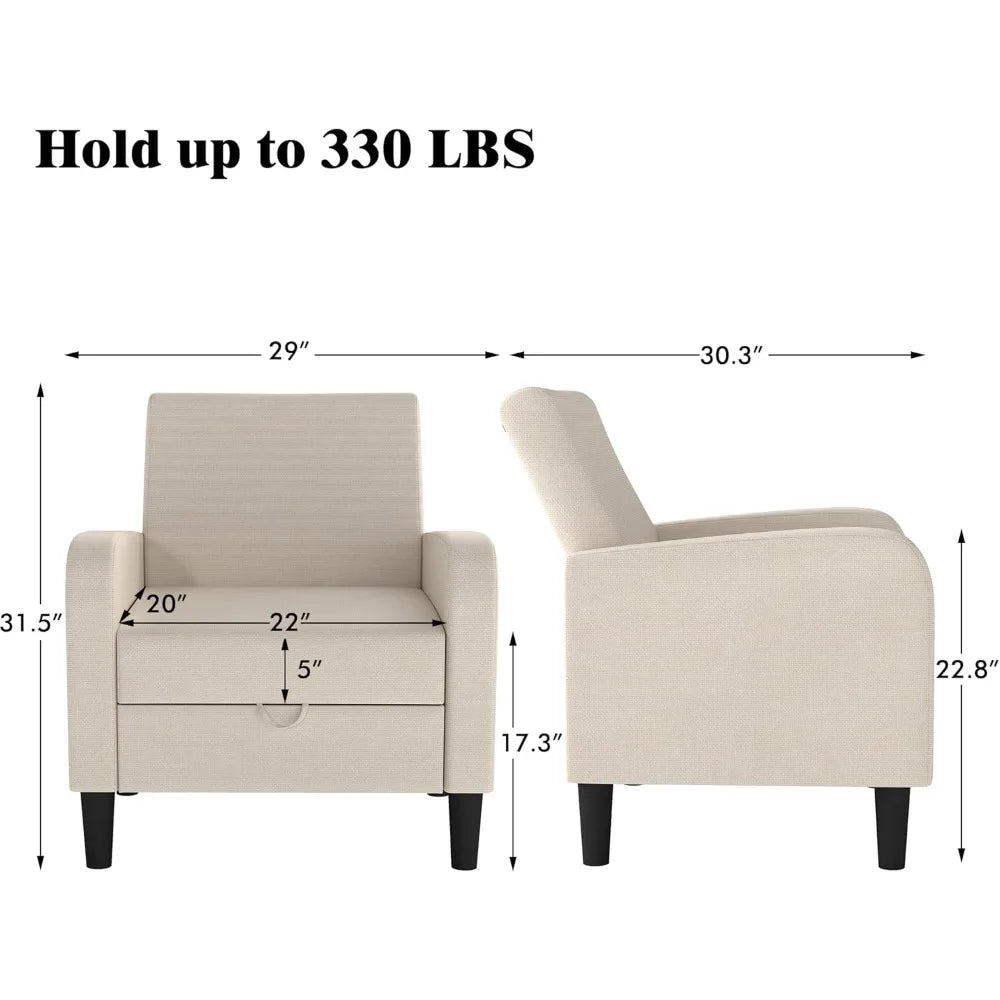 Living Room Chair, Upholstered Accent Chair  Linen Fabric