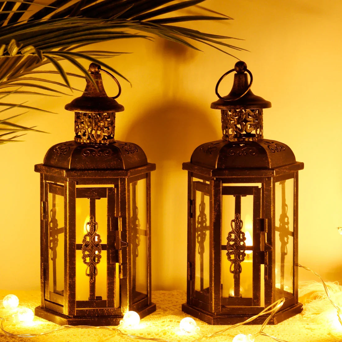 Vintage Nordic Candle Holder Lanterns Candles Aesthetic Hanging Lantern