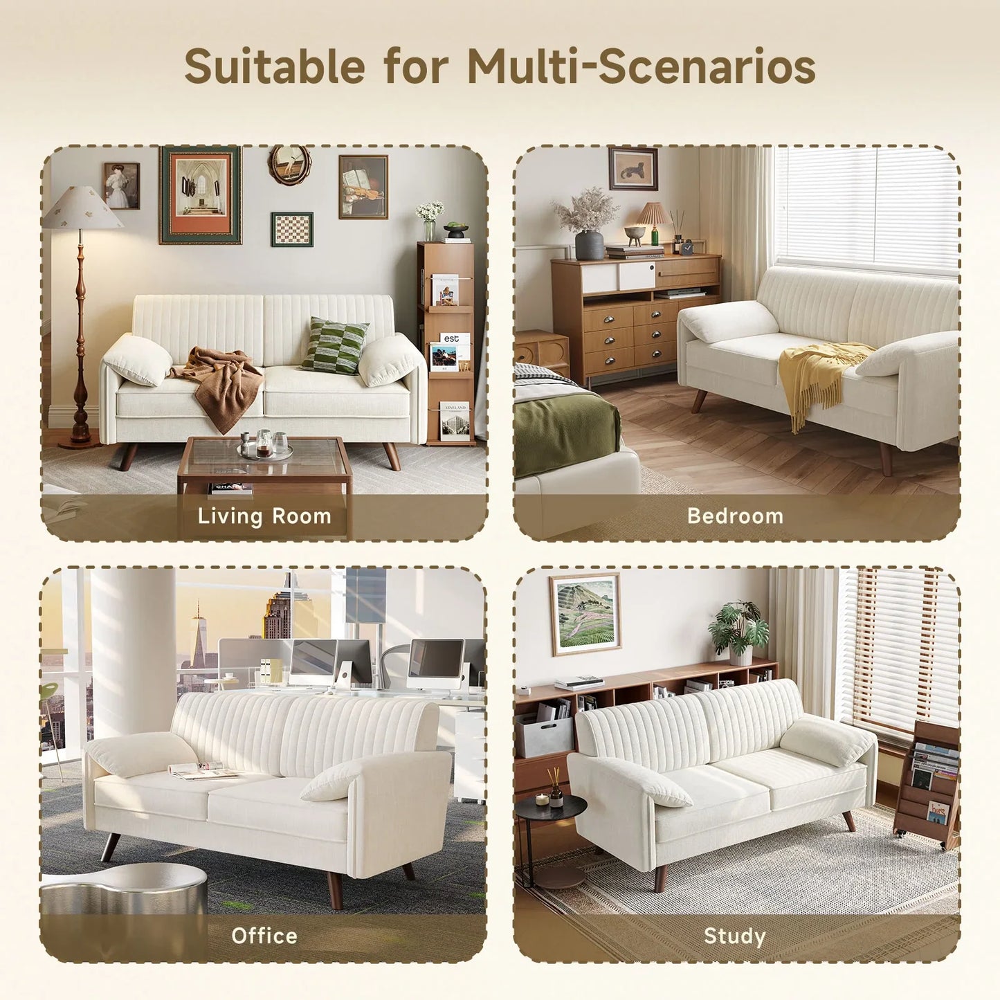 64.5" Loveseat Sofa, Chenille Loveseat, Small Couch for Living Room,  Love Seat