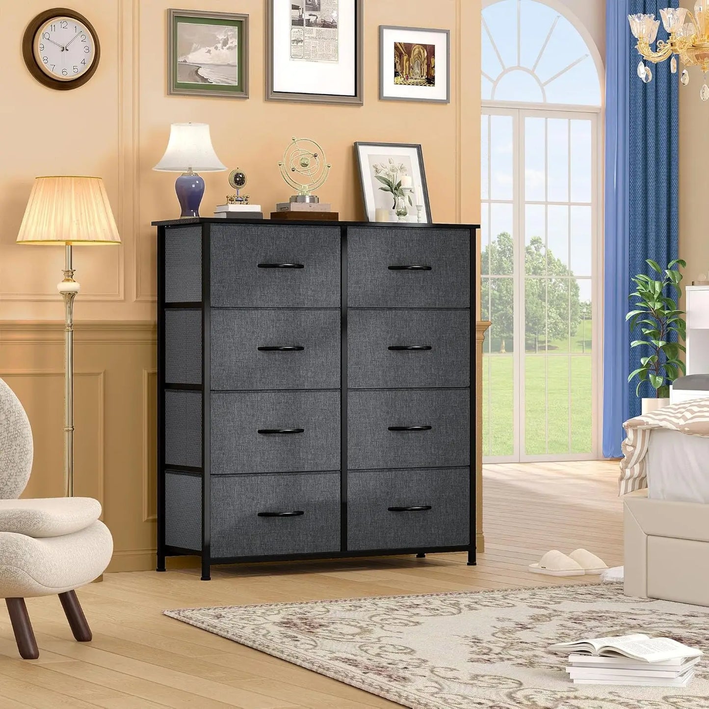 8-Drawer Fabric Dresser for Bedroom, Living Room, or Closet Storage