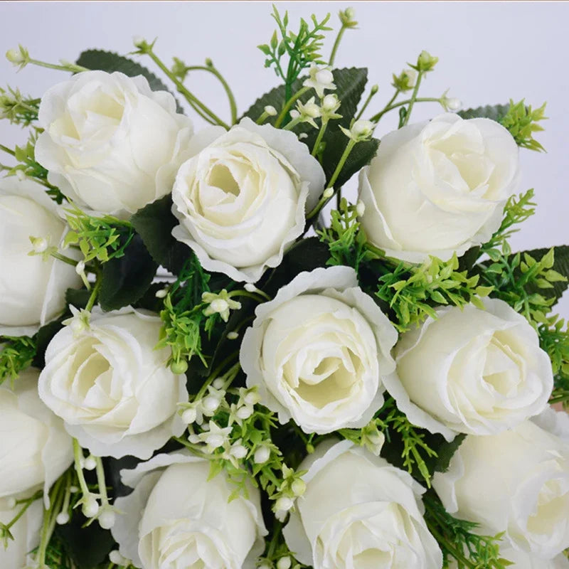 18 Heads Rose Bouquet  Silk  Bouquet Wedding  Flowers
