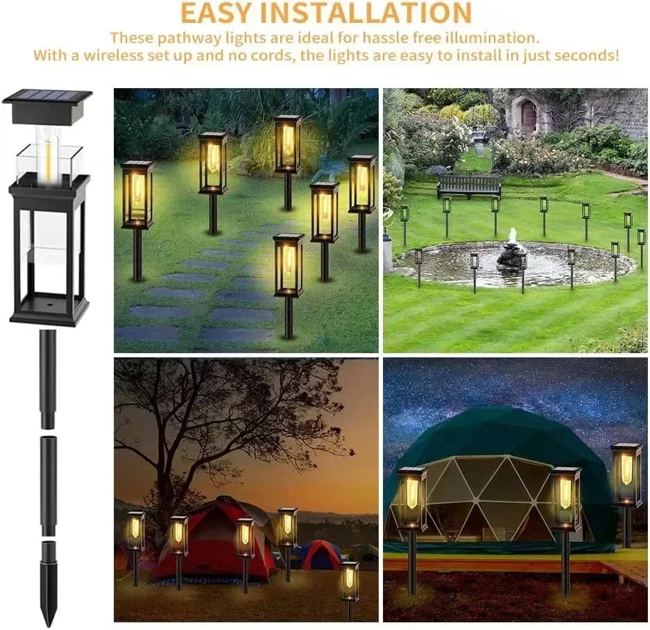 Waterproof LED Solar Lights for Garden Yard Driveway -  Outdoor Landscape Lighting Auto On/Off