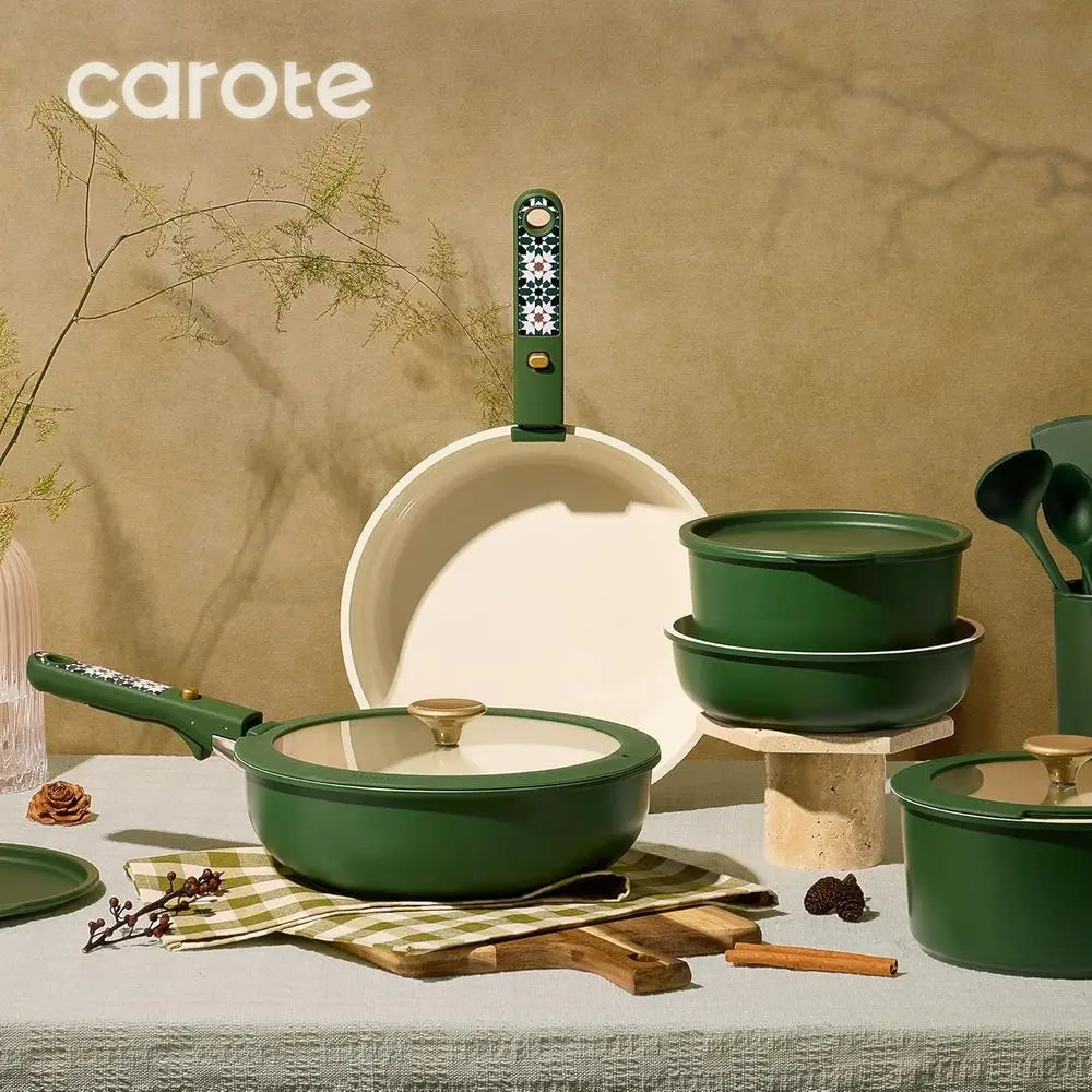 21-Piece Cookware Set Non-stick, Non-Toxic, Detachable Handle, Kitchen Cooking Set