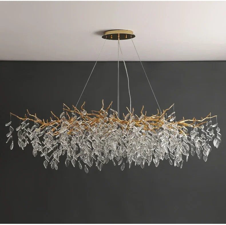 2025 Luxury Gold Crystal LED Chandeliers Living Dining  Lustre Ceiling Pendant Lamps I