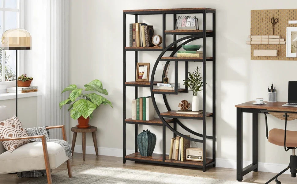 Tribesigns Bookshelf Industrial 5 Tier Etagere Bookcase,
