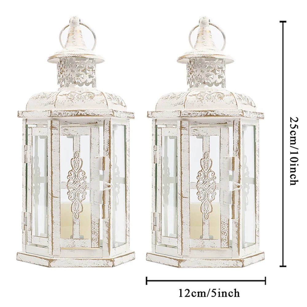 Vintage Nordic Candle Holder Lanterns Candles Aesthetic Hanging Lantern