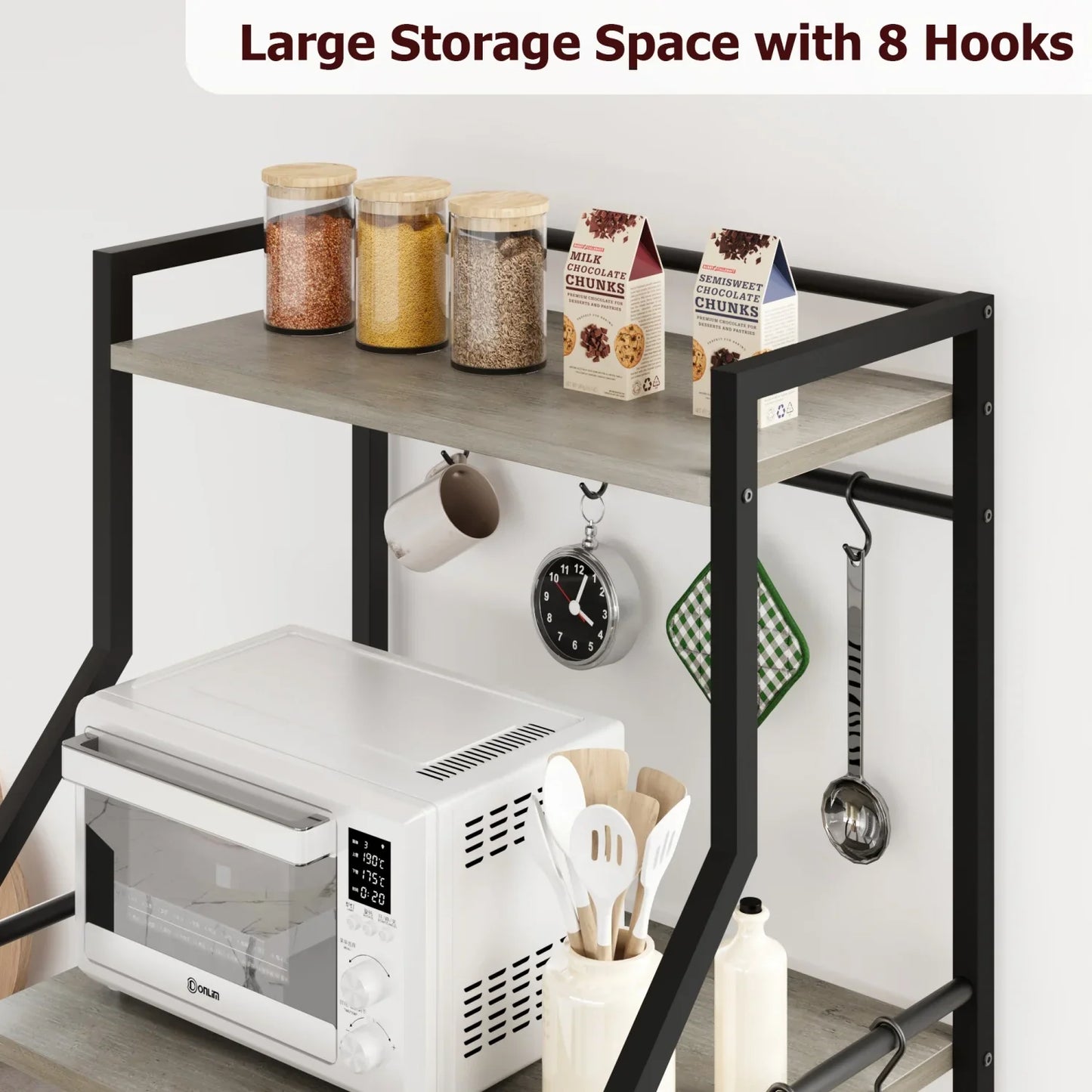 Kitchen Bakers Rack Microwave Oven Stand Coffee Bar Station