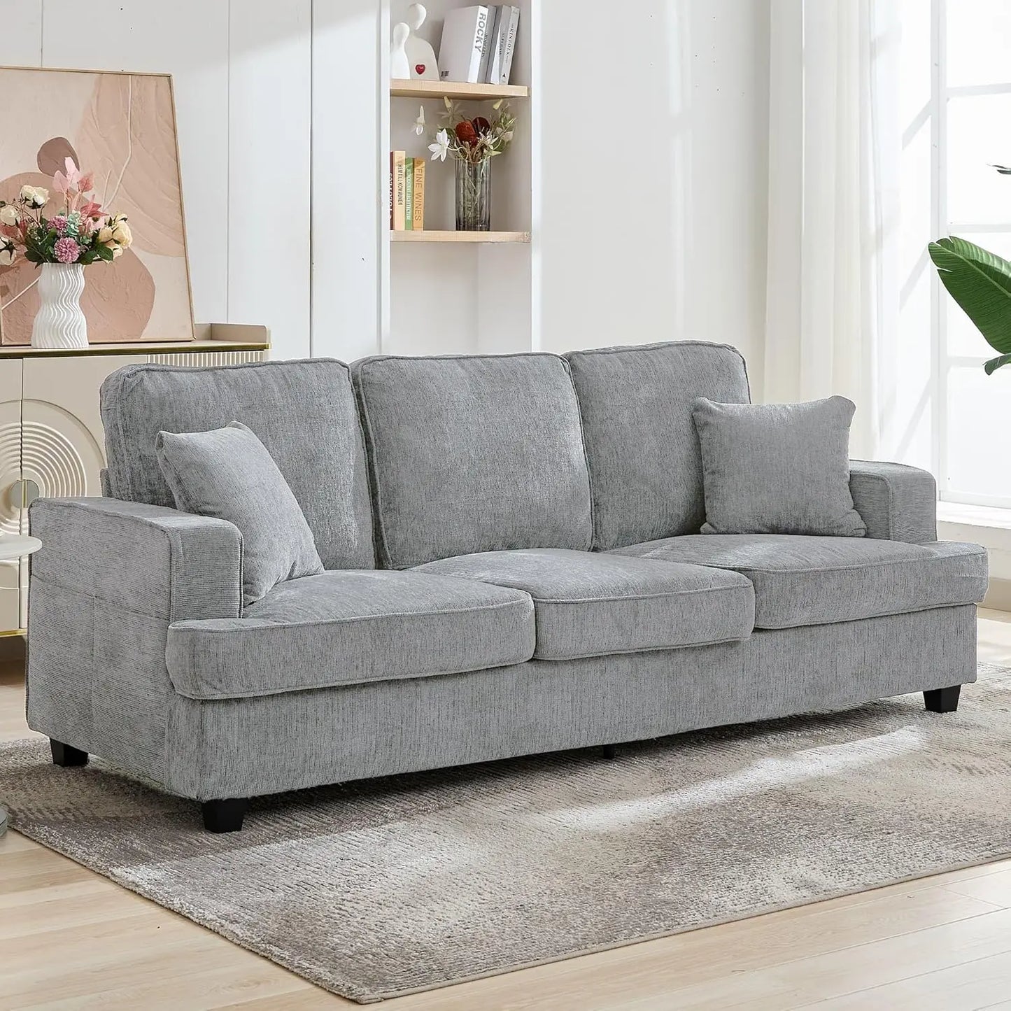 Couches for Living Room, 89 inch Cloud Couch Sofa in Chenile with Extra Comfy Soft Deep Seats,