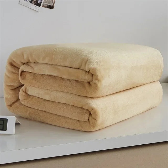 Coral Fleece Flannel Blankets Solid
