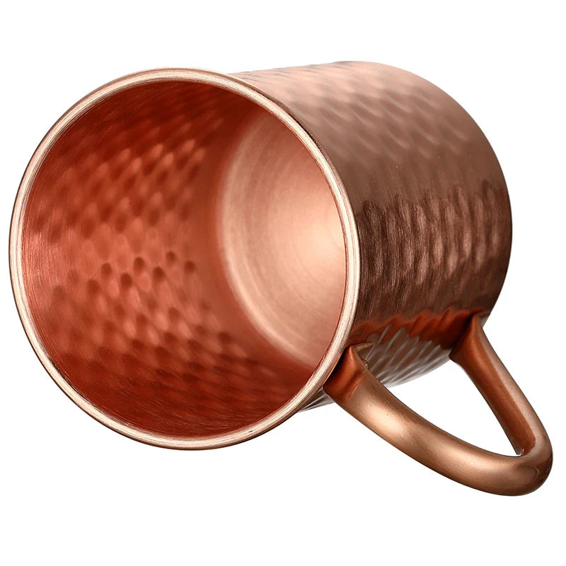 4PCS 550ml 18 Ounces Hammered Copper Plated  Moscow Mule Mug
