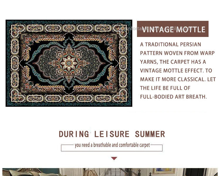 Persian Style Carpet for Living Room Bedroom Carpet Non-slip Bedside  200x300