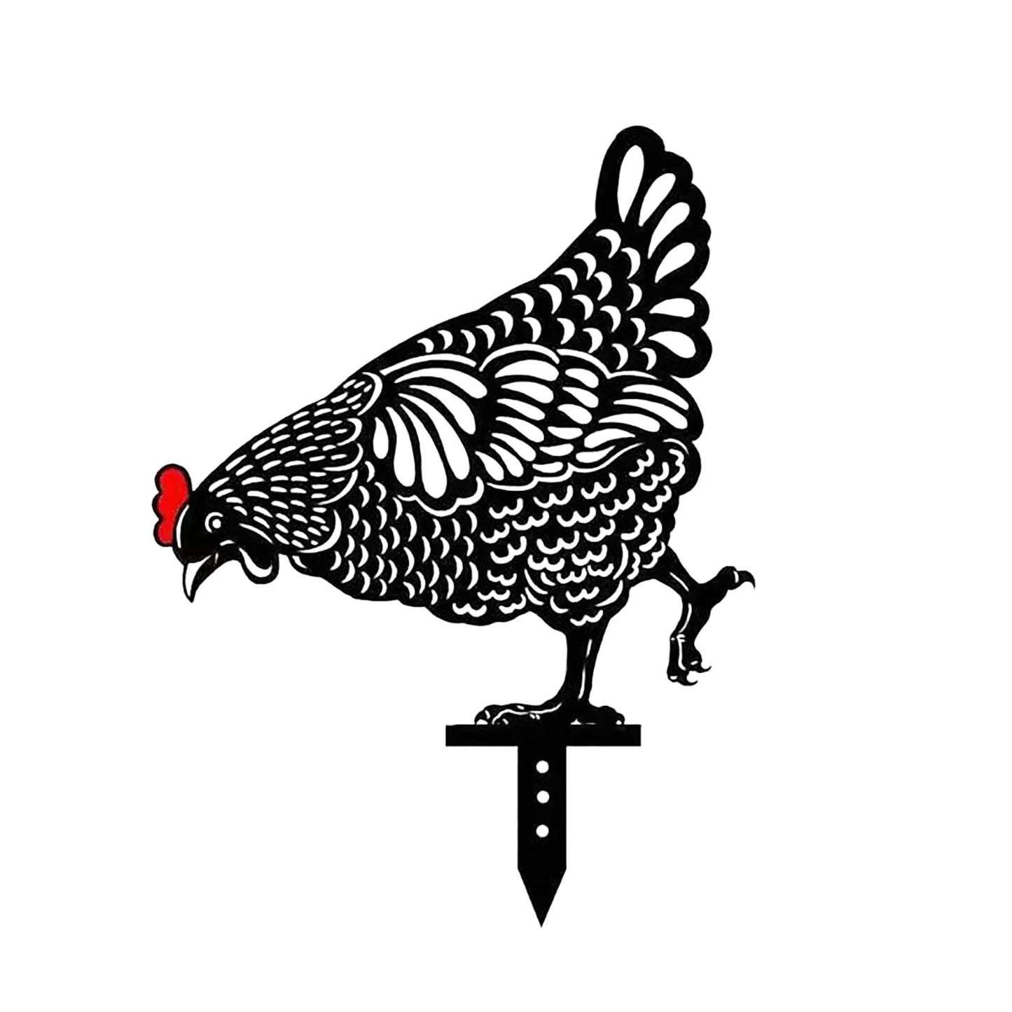 Acrylic Animal Garden Stakes Decorations Hen  For Outdoor Yard Lawn