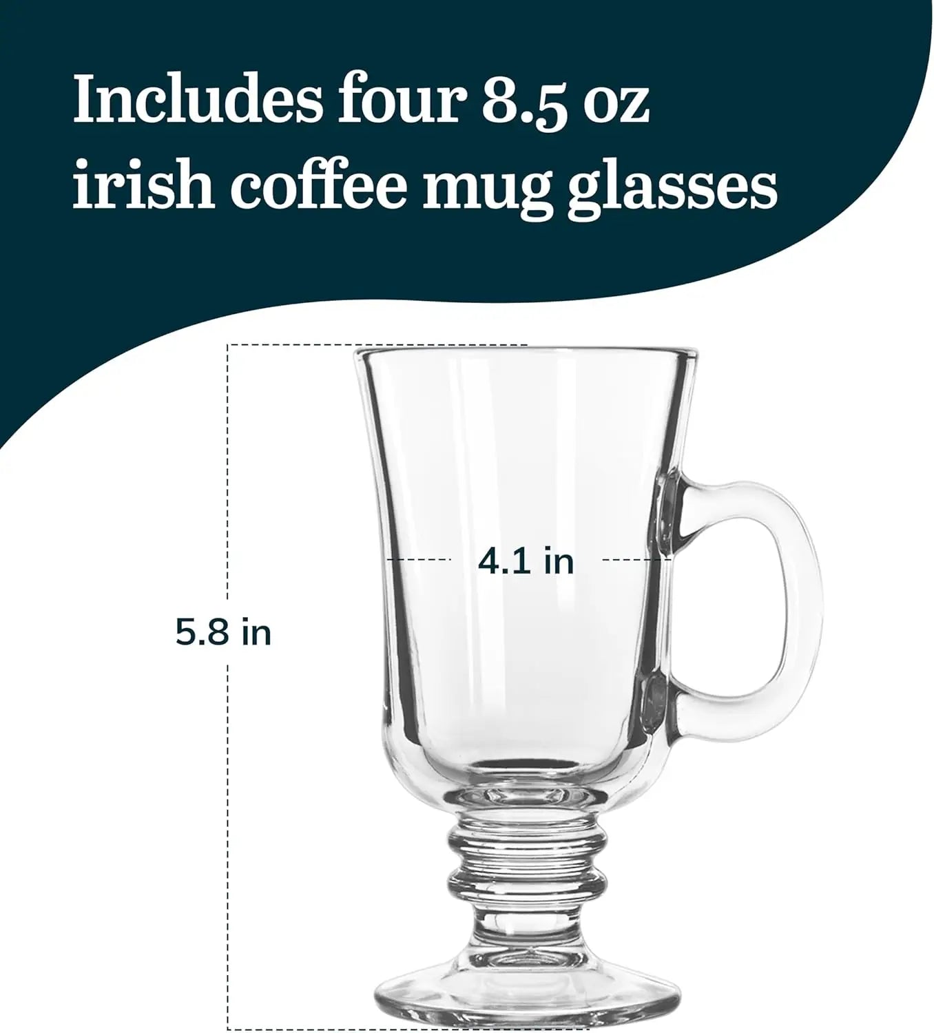 Elegant Raised Rim Latte Mugs, Dishwasher Safe Glass Coffee Cups