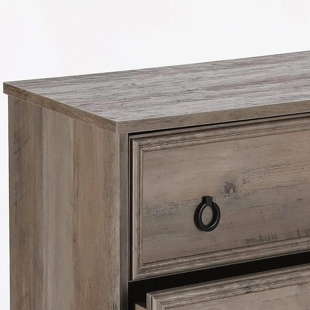 10-Drawer Bedroom Dresser with Textured Frame, 6 Deep, Gray, for Living Room or Bedroom Storage