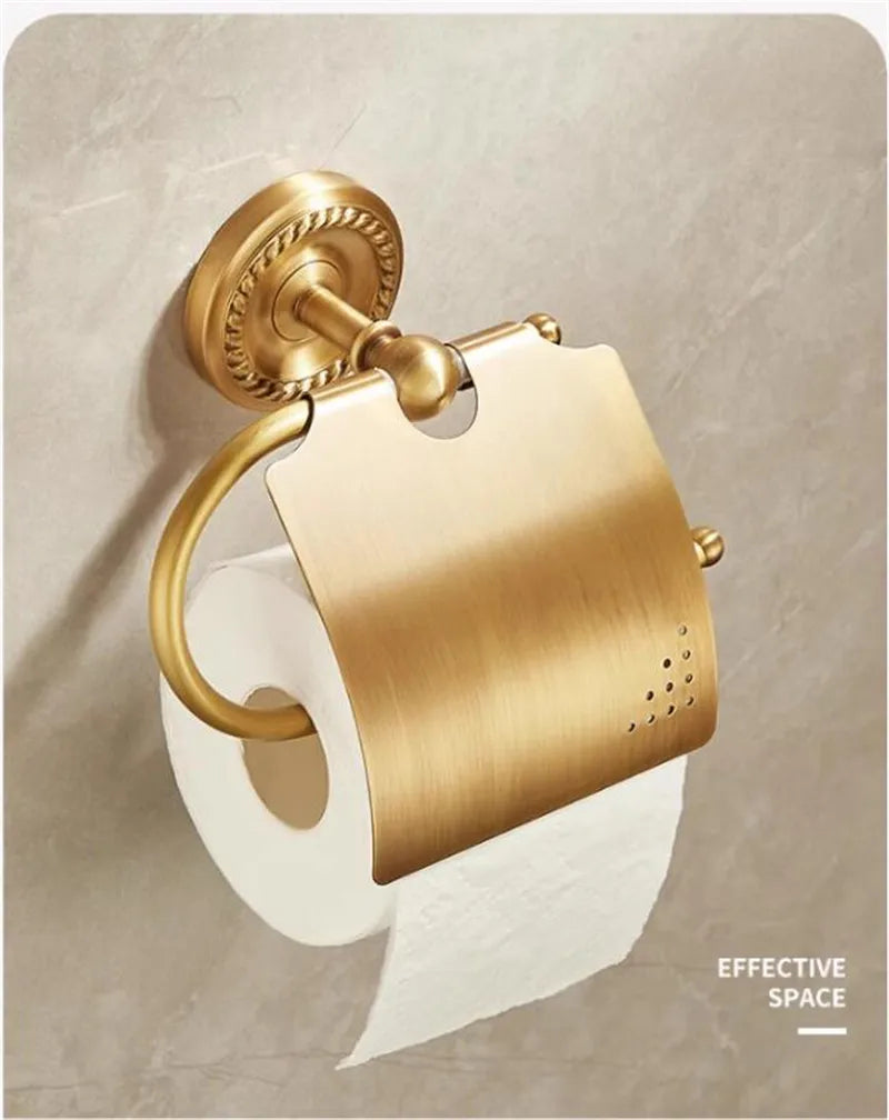 Bathroom Accessories Brass Antique Towel Rack,Paper holder Toilet Brush Holder,Towel Hanger Bath Hardware