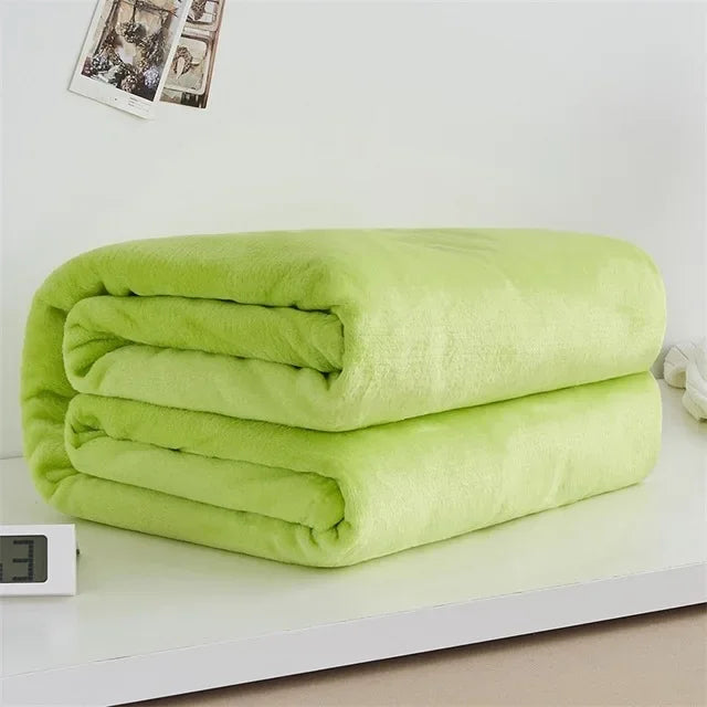 Coral Fleece Flannel Blankets Solid
