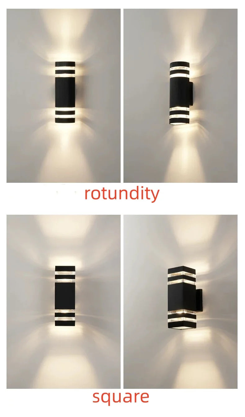 Outdoor wall lights Exterior wall waterproof lUpper and lower double-headed pillars Outdoor light