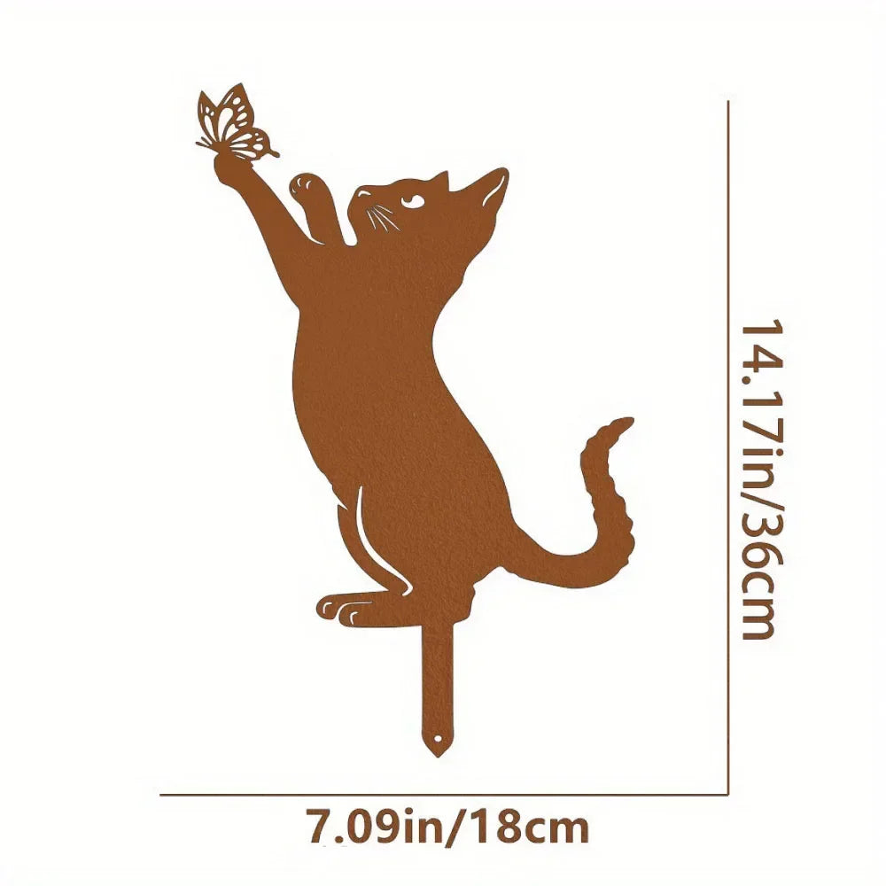 Exclusive Cute Cat Garden Decorative Silhouette -Perfect Outdoor Statues for Garden