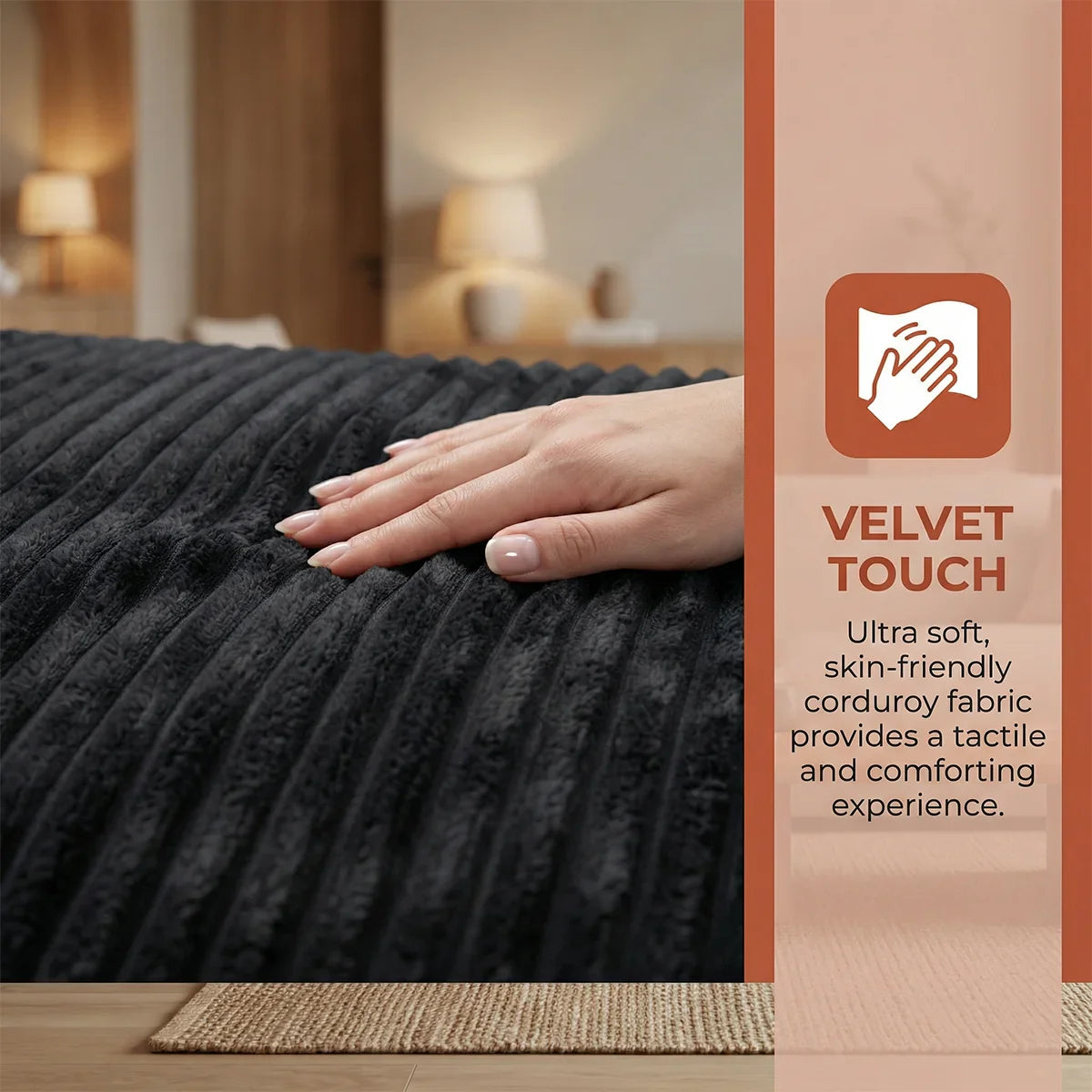 95" L-Shaped Sofa Chaise, Rabbit Fleece Upholstery, Ultra Soft & Comfortable, Ready to Use Out of the Box