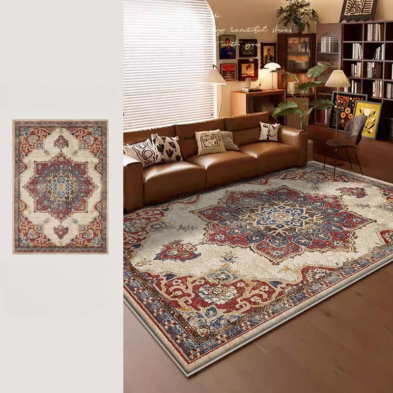 American Retro Style Carpets for Living Room Plush Carpet
