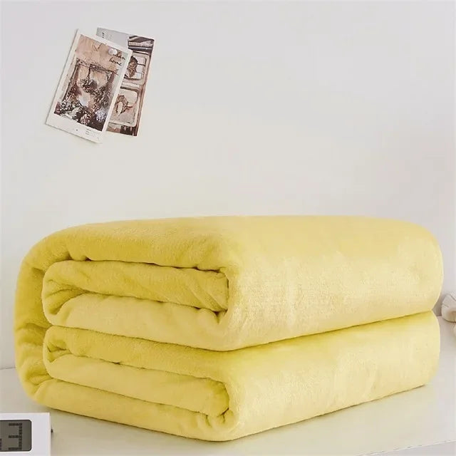 Coral Fleece Flannel Blankets Solid