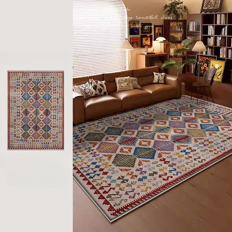 American Retro Style Carpets for Living Room Plush Carpet