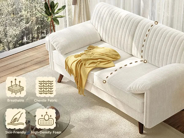 64.5" Loveseat Sofa, Chenille Loveseat, Small Couch for Living Room,  Love Seat