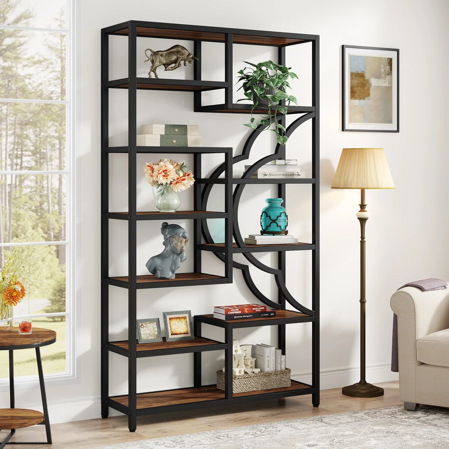 Tribesigns Bookshelf Industrial 5 Tier Etagere Bookcase,