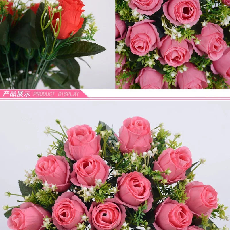 18 Heads Rose Bouquet  Silk  Bouquet Wedding  Flowers