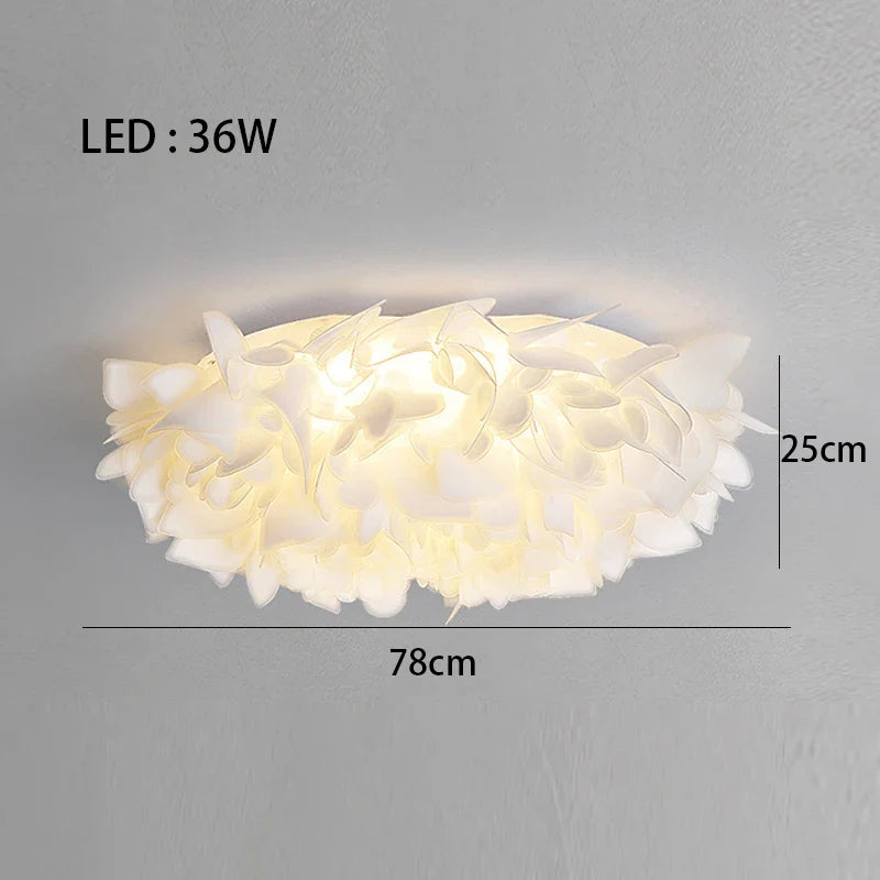 Exquisite Leaves Dimmable LED Ceiling Lights White Remote Control