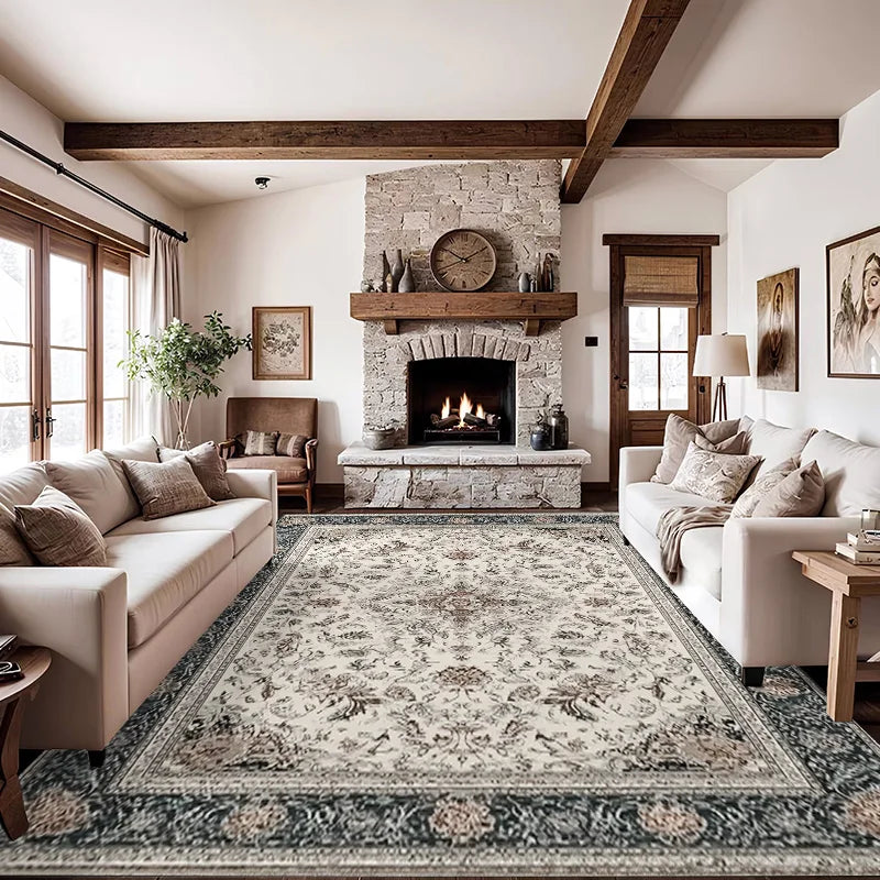 RAKKS Retro Style Rugs for Bedroom Large Area Living Room Decoration