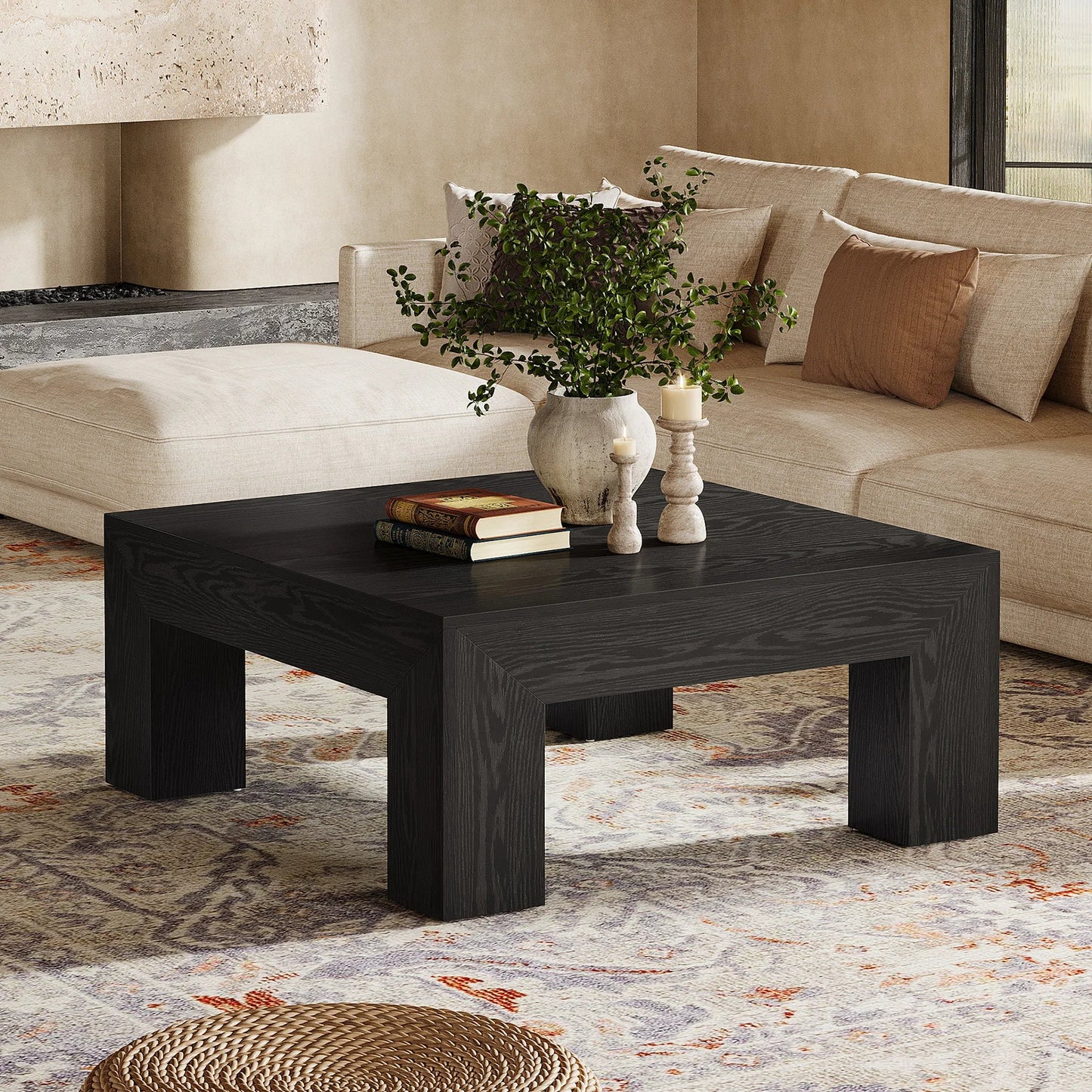 Tribesigns 39.4-Inch Square Coffee Table for Living Room, Farmhouse