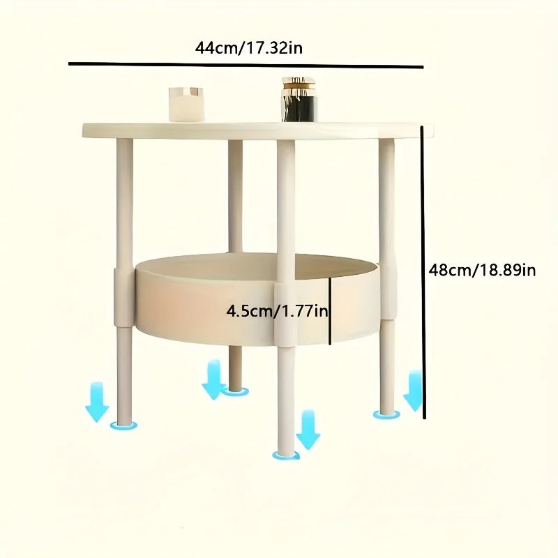 Stylish Modern Round Side Table with Storage Shelf