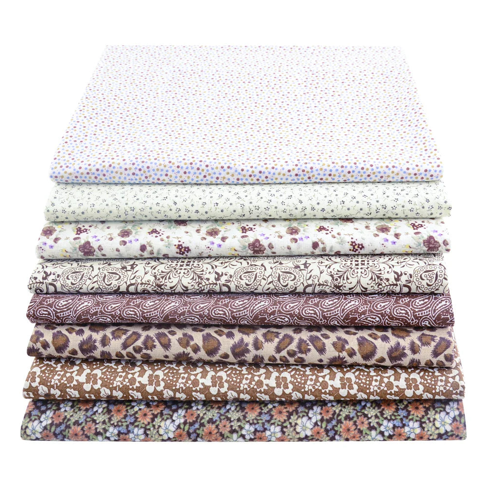 8PCS Pack Square Multicolor Printed Cotton Fabric For Sewing Quilt
