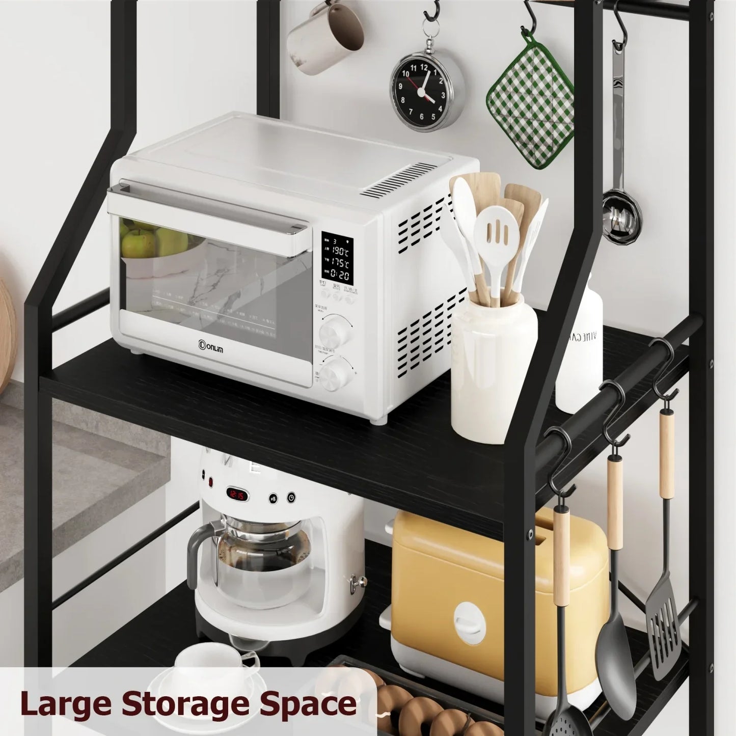 Kitchen Bakers Rack Microwave Oven Stand Coffee Bar Station