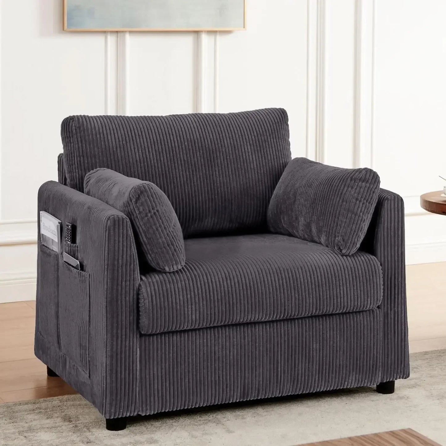 Modern Accent  Living Room Chairs in Corduroy Fabric, for Apartment