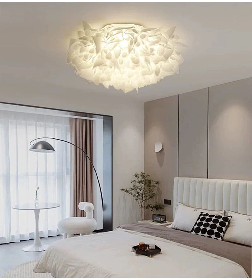 Exquisite Leaves Dimmable LED Ceiling Lights White Remote Control