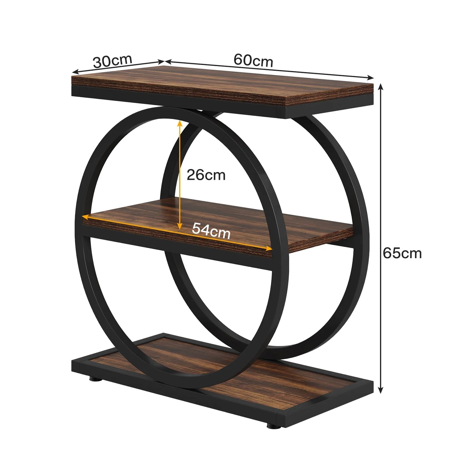 Tribesigns End Table, Narrow End Table with 3 Storage Shelves,