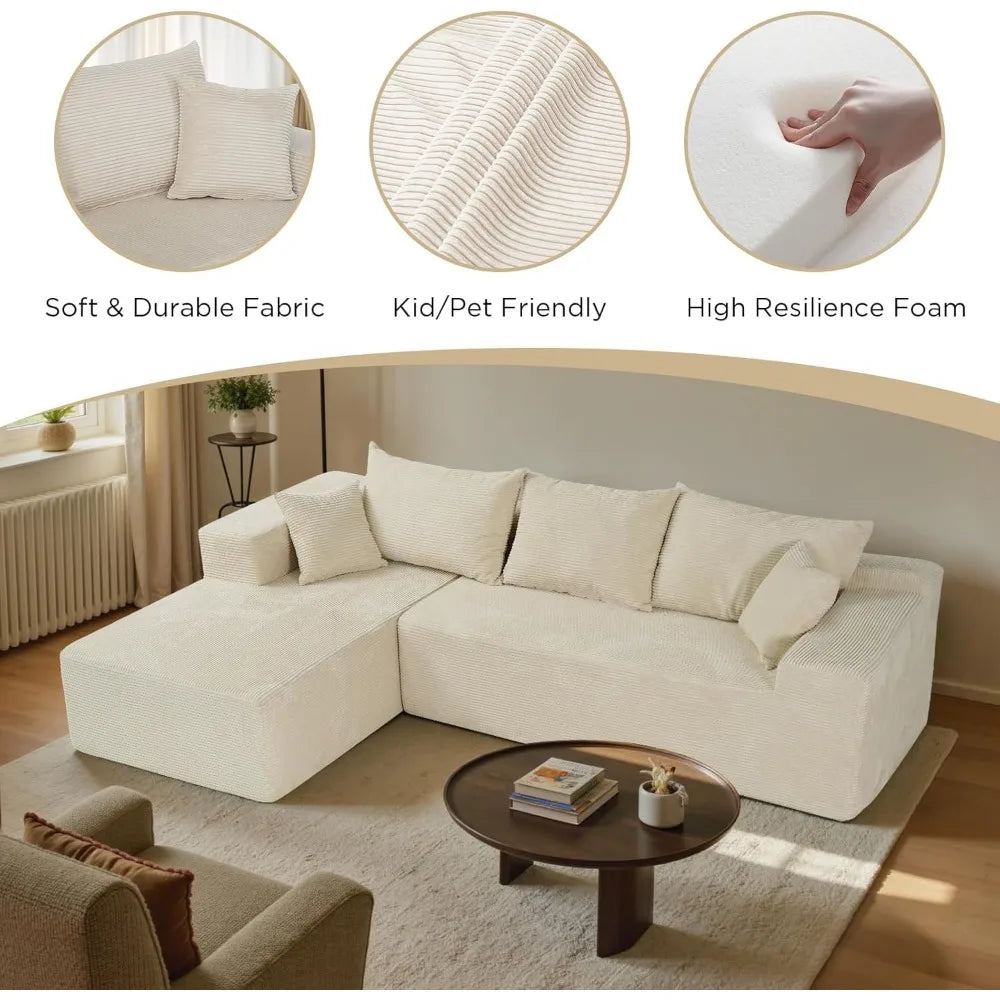 Cloud Sectional Couch with L-Shape Chaise