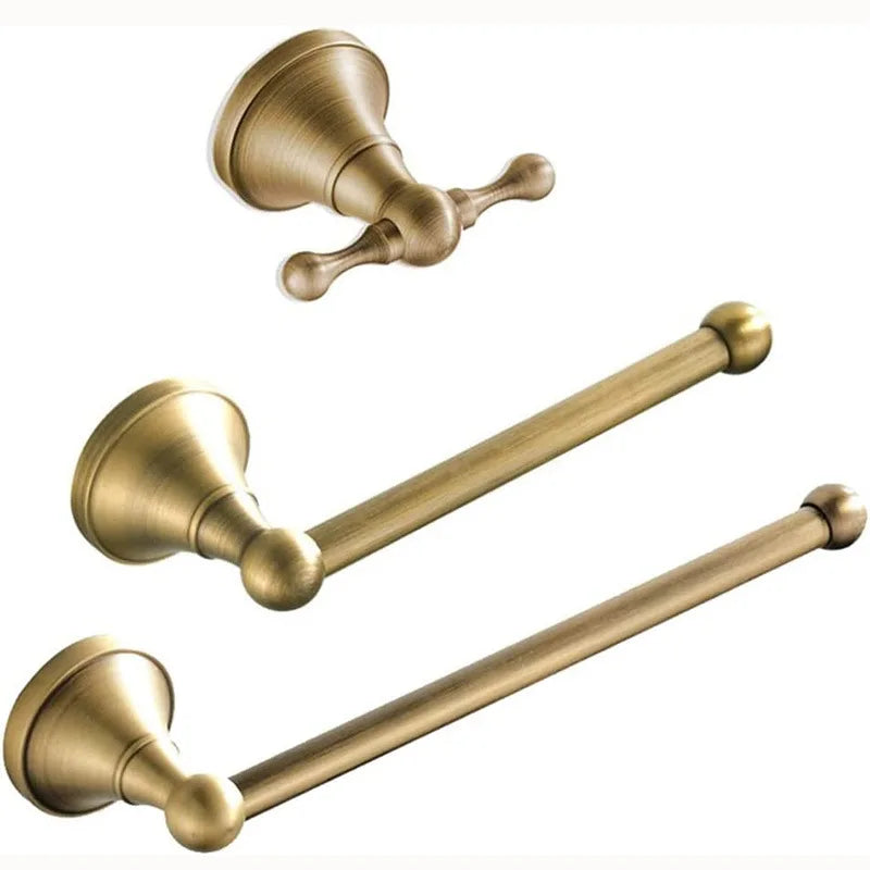 Bathroom Accessories Antique Brass Wall Mounted Toilet Paper Holder Towel Ring Robe Coat Hook